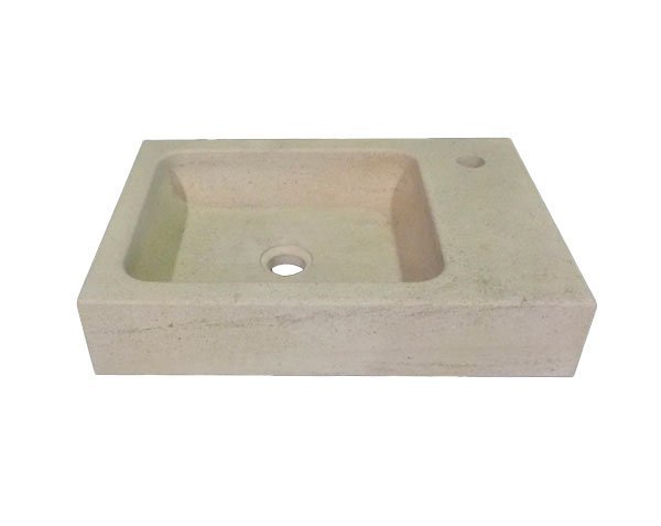 Rectangular washbasin in limestone - Charmot Light Honed