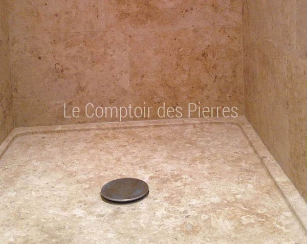 Wall cladding in Burgundy limestone - Stone wall Shower - Lanvignes Golde-Yellow Aged Wall cladding in Burgundy limestone - Stone wall Shower - Lanvignes Golde-Yellow Aged