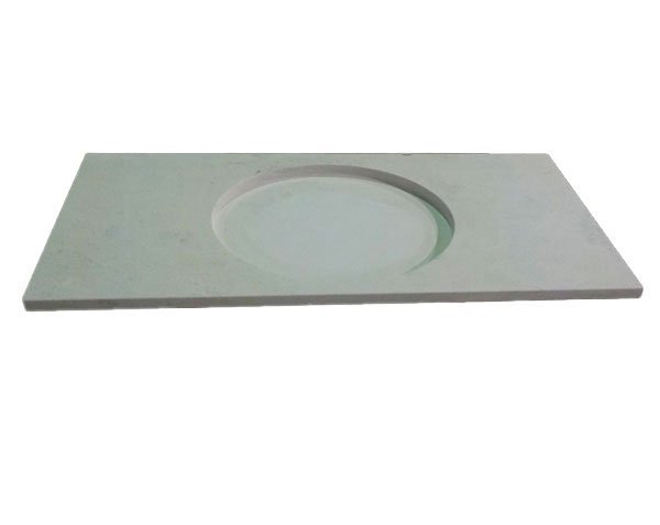 Bathroom countertop with pre-cut for bonded basin