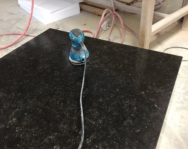 Kitchen island in stone - Belgian Bluestone