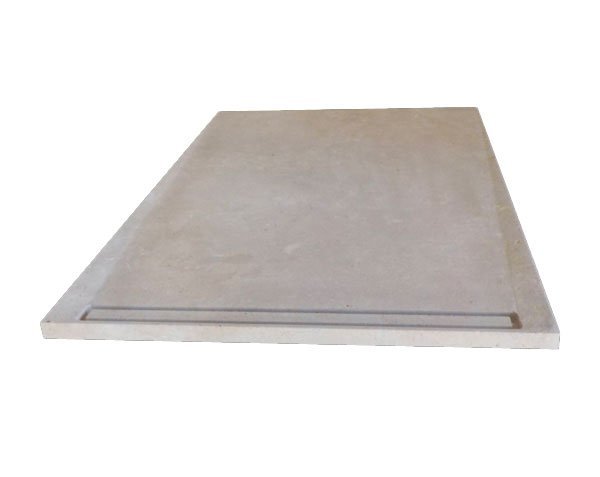 Shower tray in limestone with channel - Lanvignes Golden Yellow Aged