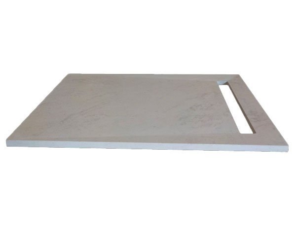 Extra flat shower tray with gutter - Charmot Light Honed