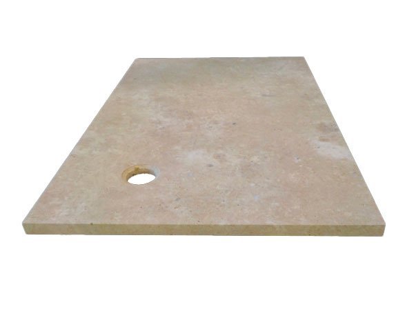 Shower tray in natural limestone - Lanvignes Golden-Yellow Aged