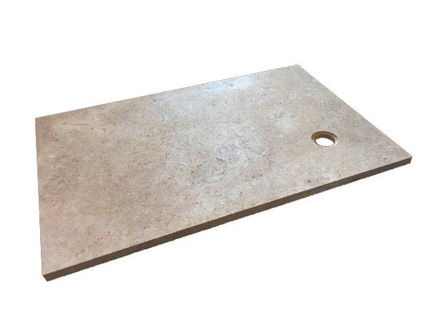 Italian-style shower tray in natural limestone - Lanvignes Golden-Yellow Aged