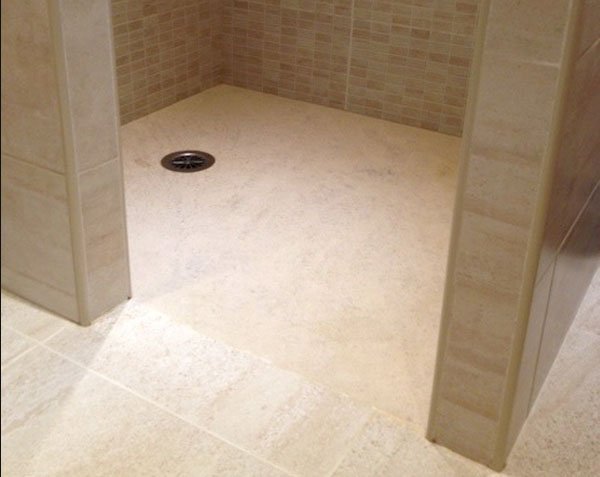 Receveur de douche 160x90 cm en pierre naturelle - Encastré - Charmot Clair Adouci Receveur de douche 160x90 cm en pierre naturelle - Encastré - Charmot Clair Adouci