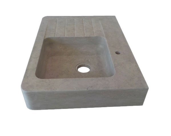 Grey Stone - Kitchen - Sink in Bleu de Lignières Honed