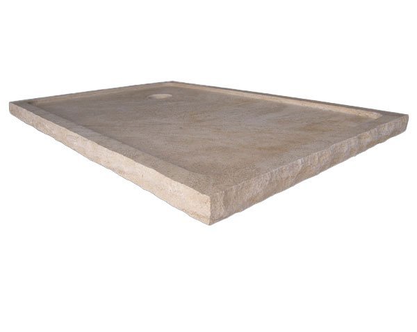 Classic stone shower tray in Burgundy stone with rustic split edges - Lanvignes Golden-Yellow Aged Classic stone shower tray in Burgundy stone with rustic split edges - Lanvignes Golden-Yellow Aged