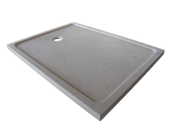 Burgundy limestone shower tray - Bleu de Lignières Honed