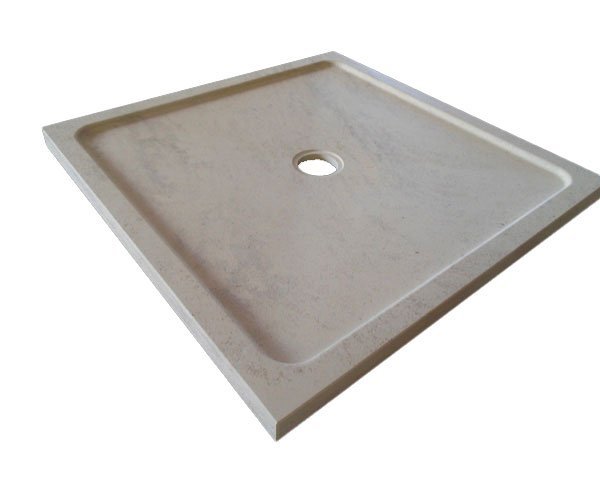 Shower tray 80x80 cm in limestone - Charmot Light Honed Shower tray 80x80 cm in limestone - Charmot Light Honed