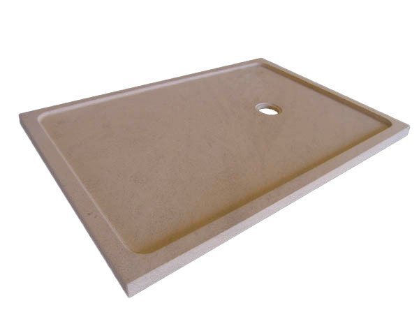 Extra flat shower tray in limestone Charmot Golden Honed