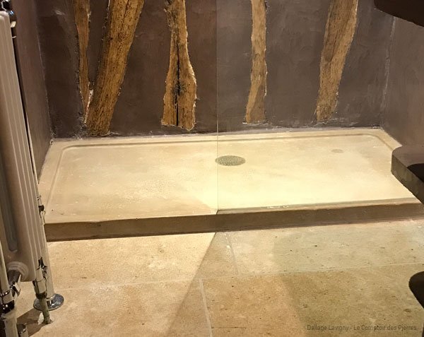 Shower tray - Stone shower base - Lanvignes Golden-Yellow Aged