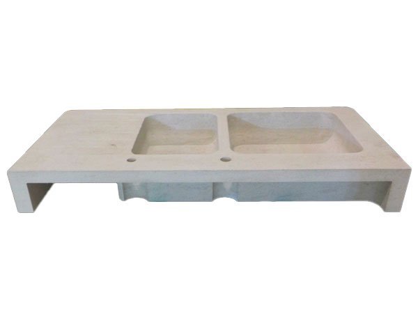 Limestone Sink - Undercut on the underneath face - Charmot Light Honed