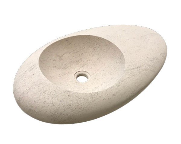 Lavabo Galet - Charmot Clair Adouci Lavabo Galet - Charmot Clair Adouci