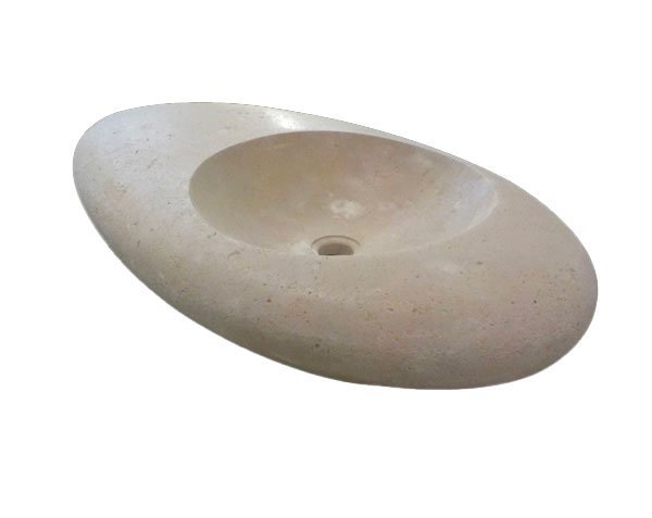 River Pebble Washbasin - Lanvignes Golden Yellow Aged