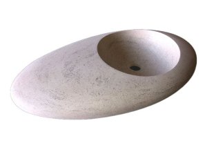 Countertop basin - Pebble in Burgundy limestone Charmot Light Honed