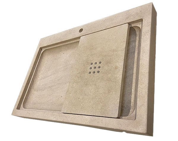 Burgundy limestone sink - Charmot Golden Honed Finish