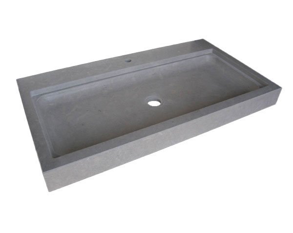Contemporary limestone sink -  Bleu de Lignières Honed