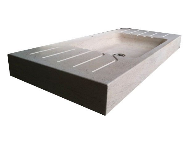 Draining board on sink - Grooves - Charmot Light Honed
