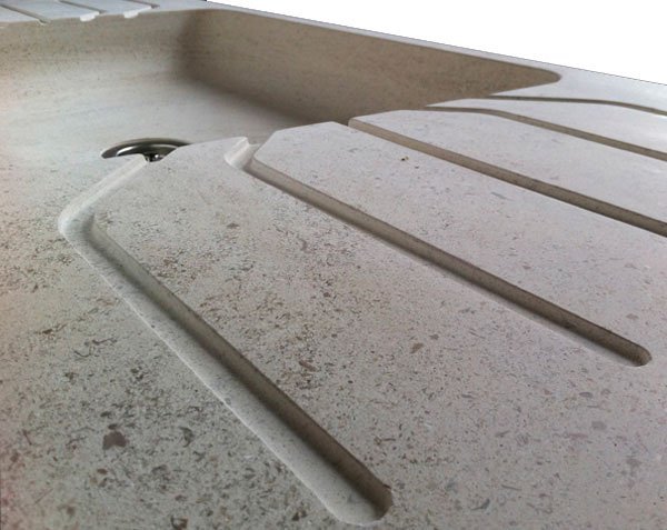 Contemporary limestone sink - Charmot Light Honed