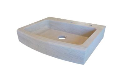 Evier de cuisine en pierre sur mesure avec décaissé face avant - Charmot Clair Adouci Evier de cuisine en pierre sur mesure avec décaissé face avant - Charmot Clair Adouci