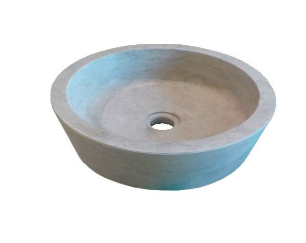 Lave main rond en pierre - Bleu de Lignières Adouci