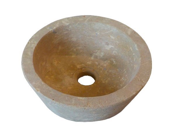 Bowl basin in limestone - Lanvignes Golden-Yellow Aged