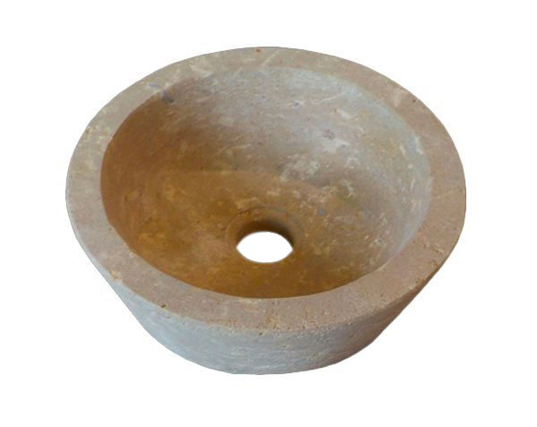 Bowl basin in limestone - Lanvignes Golden-Yellow Aged