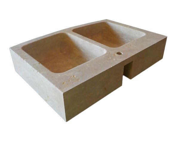 Stone kitchen sink - Lanvignes Golden-Yellow Aged