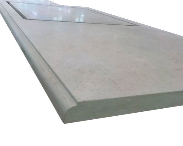 Stone kitchen countertop with sink cutout - Charmot Light Honed Stone kitchen countertop with sink cutout - Charmot Light Honed