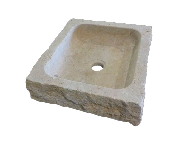 Beige Stone Basin - Burgundy Limestone - Lanvignes Golden-Yellow Aged