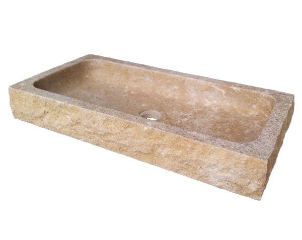 Uzès Washbasin in Burgundy limestone - Lanvignes Golden-Yellow Aged Uzès Washbasin in Burgundy limestone - Lanvignes Golden-Yellow Aged