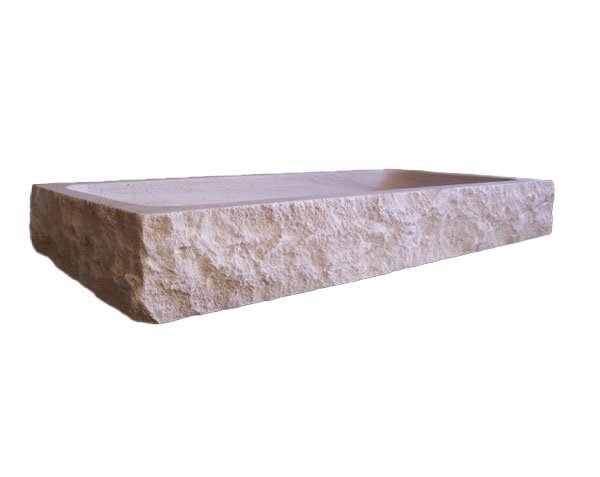 Uzès Washbasin in Burgundy limestone - Charmot Light Honed