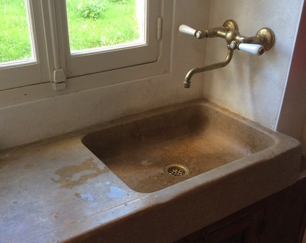 Wall-Mounted Mixer with Low Spout in Brass