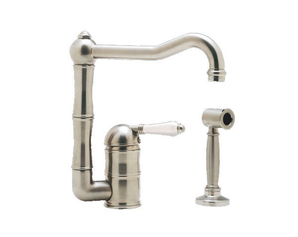 Bastide tap with Handheld Shower in Satin Nickel Finish for Burgundy Stone Sink Bastide tap with Handheld Shower in Satin Nickel Finish for Burgundy Stone Sink