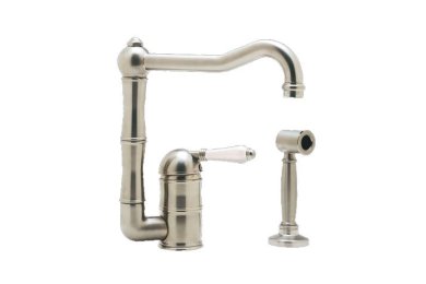 Mitigeur avec douchette Bastide finition nickel satiné pour évier en pierre de Bourgogne - Robinet avec douchette Mitigeur avec douchette Bastide finition nickel satiné pour évier en pierre de Bourgogne - Robinet avec douchette
