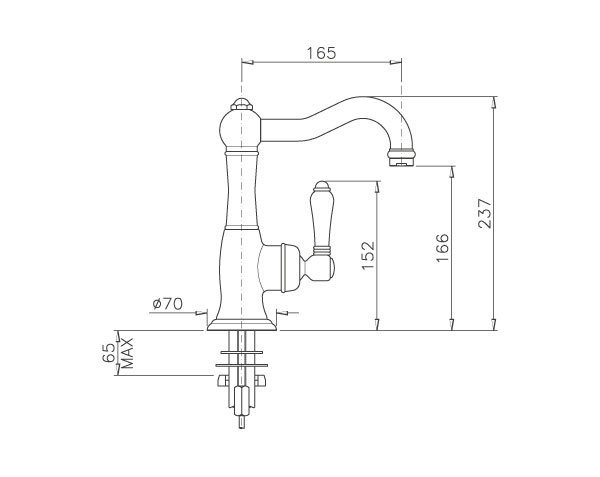 Faucet for Basin - Technical plan