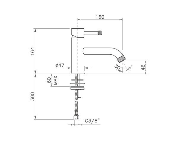 Mitigeur bas - Schéma technique Vence