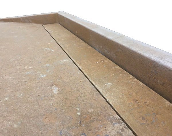 Wasbasin with gutter or drain - Lanvignes Golden-Yellow Aged