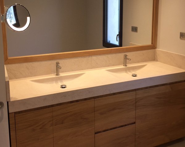 Lavabo double vasque en pierre - Charmot Clair Adouci