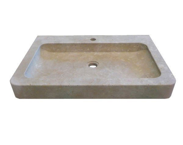 Limestone washbasin - Lanvignes Golden Yellow Aged