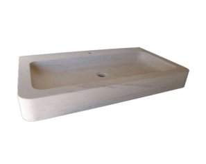 Bathroom Washbasin in Burgundy Limestone - Charmot Light Honed