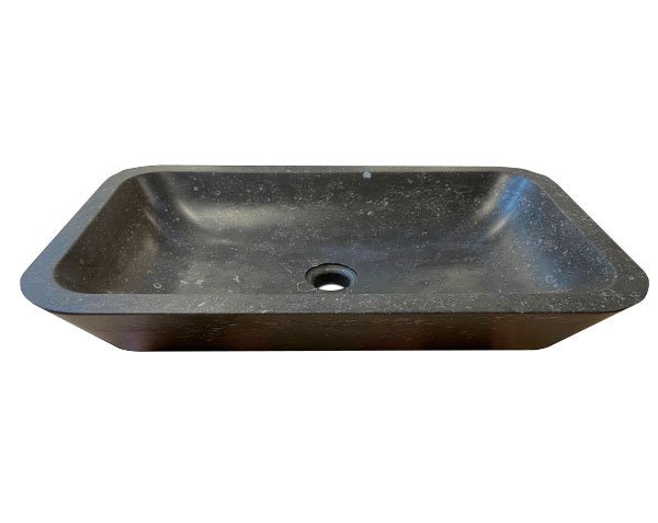 Black Vessel Sink - Belgian Blue Stone Honed