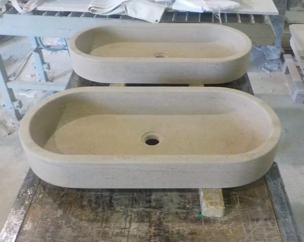 Limestone washbasin for bathroom - Charmot Light Honed Limestone washbasin for bathroom - Charmot Light Honed