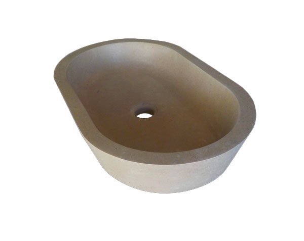 Vasque ovale blanche - 9 pierres et finitions disponibles  - Charmot Clair Adouci