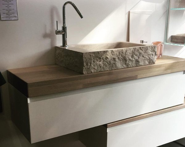 Washbasin to be installed - Split edges - Charmot Light Honed