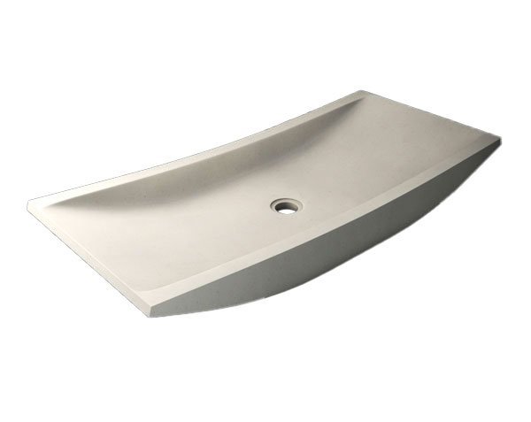 Modern sink in Burgundy limestone - Charmot Light Honed