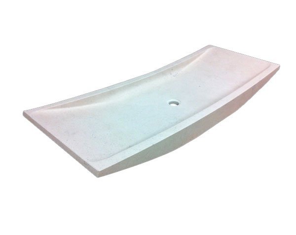 Countertop basin in white stone - Charmot Light Honed