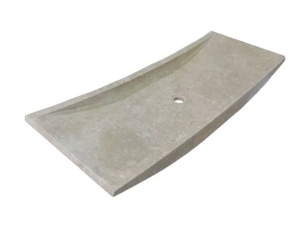 Boat-shaped basin in limestone - Lanvignes Golden-Yellow Aged