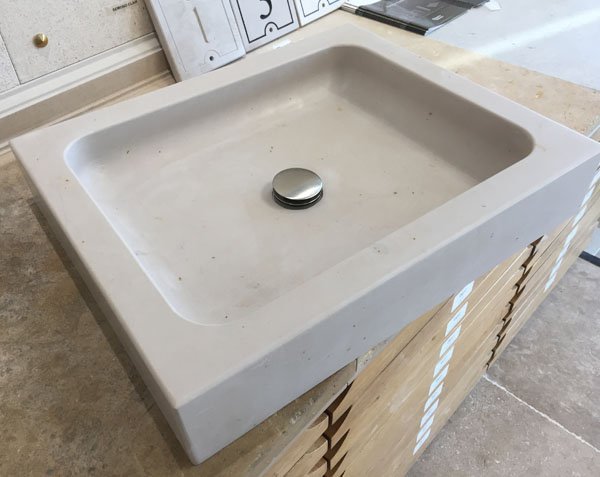 Marble washbasin - Rectangular - Comblanchien Light Honed