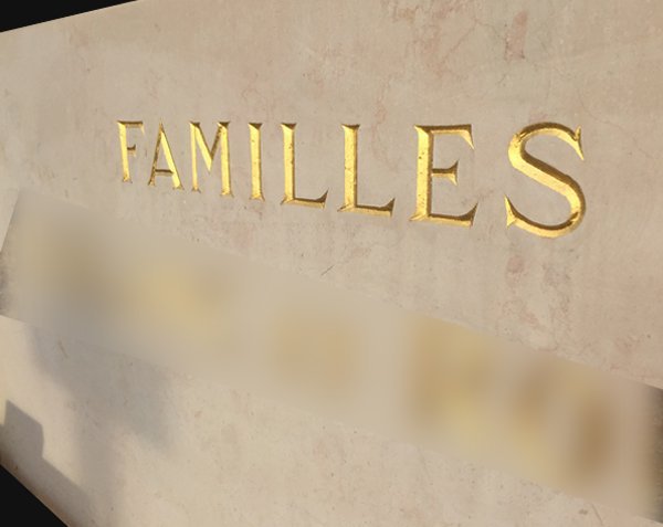 Gold leaf engraving Gold leaf engraving